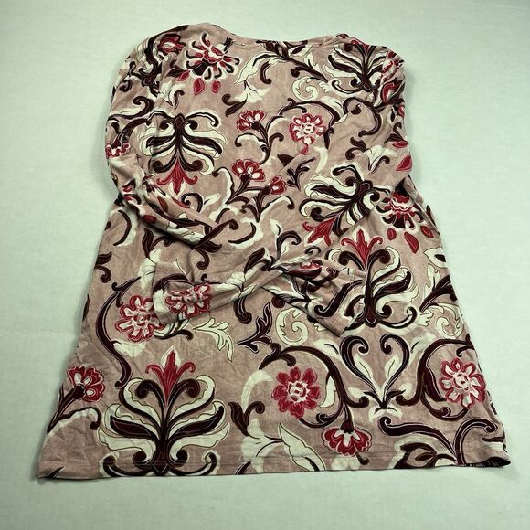 Chicos Touch Of Cool Layering Tee Floral Scroll Long Sleeve T-Shirt Boho 1 M Top - Picture 9 of 10